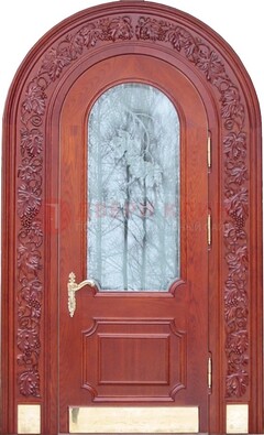 Толстая металлическая арочная дверь со стеклом ДА-20 в Екатеринбурге