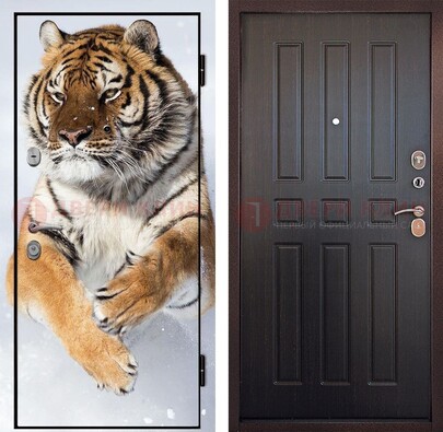 Металлическая дверь с фотопечатью тигра ДФ-1 в Екатеринбурге