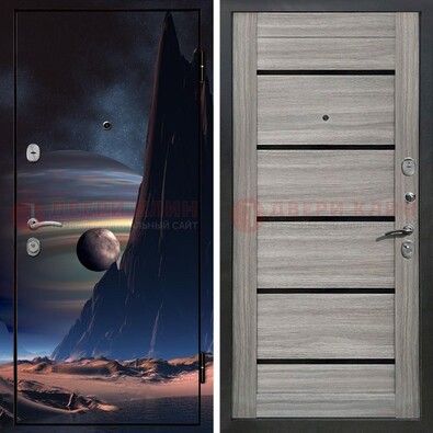 Стальная дверь с фотопечатью космоса ДФ-49 в Екатеринбурге