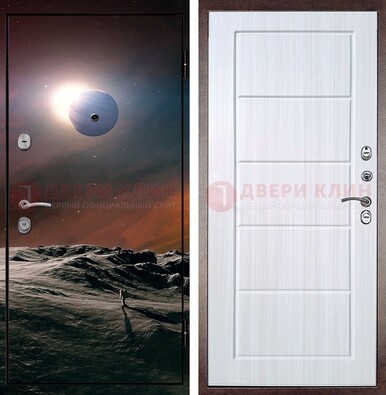 Стальная дверь с фотопечатью планет ДФ-8 в Екатеринбурге