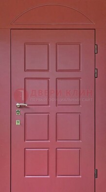 Красная стальная дверь с верхней фрамугой ДФГ-13 в Екатеринбурге