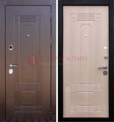 Коричневая входная дверь с МДФ ДМ-173 для кирпичного дома в Ульяновске