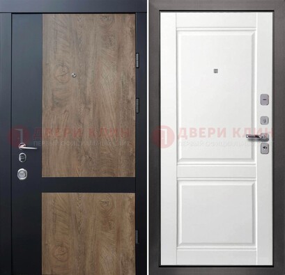 Черно-коричневая входная дверь с терморазрывом и МДФ ДМ-192 в Екатеринбурге