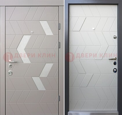 Темная металлическая дверь со светлой МДФ внутри ДМ-203 в Екатеринбурге