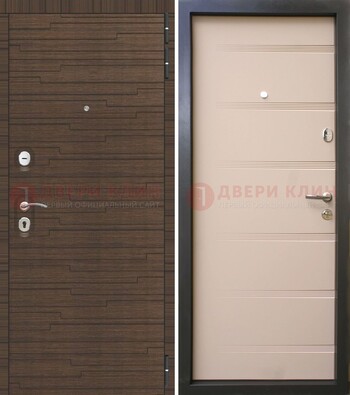 Коричневая  железная дверь c фрезерованной МДФ ДМ-248 в Екатеринбурге