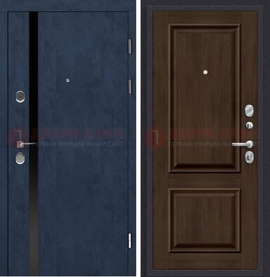 Синяя входная дверь МДФ с обеих сторон ДМ-473 в Екатеринбурге