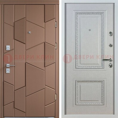 Квартирная стальная дверь с разными панелями МДФ ДМ-496 в Екатеринбурге