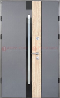 Полуторная металлическая дверь с МДФ ДМ-503 в Екатеринбурге