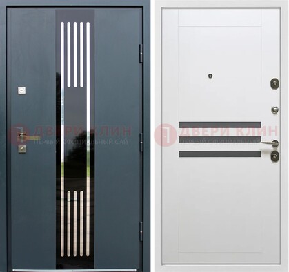 Темная квартирная дверь с разными МДФ ДМ-504 в Екатеринбурге