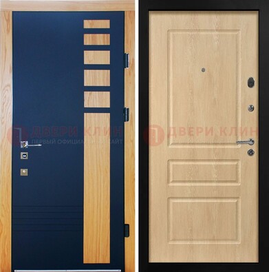 Двухцветная железная дверь с МДФ в квартиру ДМ-511 в Екатеринбурге