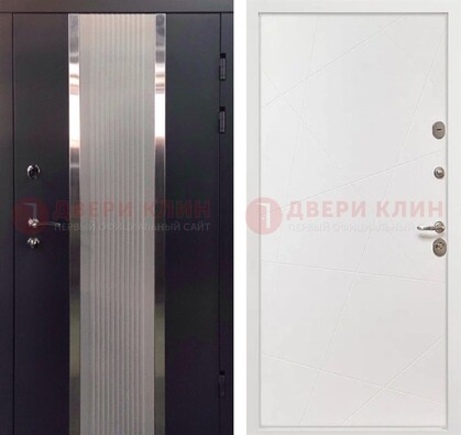 Темная металлическая дверь в квартиру МДФ с двух сторон ДМ-512 в Екатеринбурге