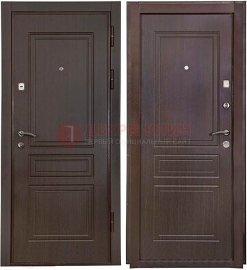 Антивандальная коричневая железная дверь с МДФ ДМ-61 в Екатеринбурге