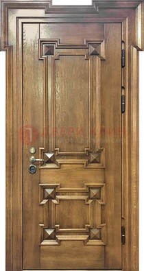 Филенчатая железная дверь с массивом дуба ДМД-56 в Екатеринбурге