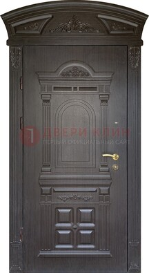 Темная уличная дверь с массивом дуба с узором ДМД-58 в Екатеринбурге