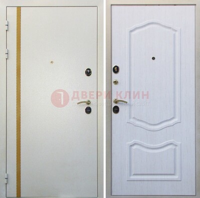 Белая входная дверь с порошковым напылением ДП-136 в Екатеринбурге