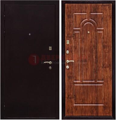 Темная железная дверь с порошковым покрытием ДП-194 в Пензе