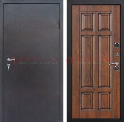 Темная входная дверь с порошковым покрытием с МДФ панелью ДП-235 в Екатеринбурге