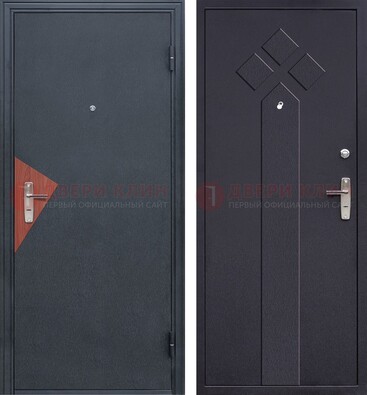 Черная входная дверь с порошковым напылением и узором внутри ДП-241 в Екатеринбурге