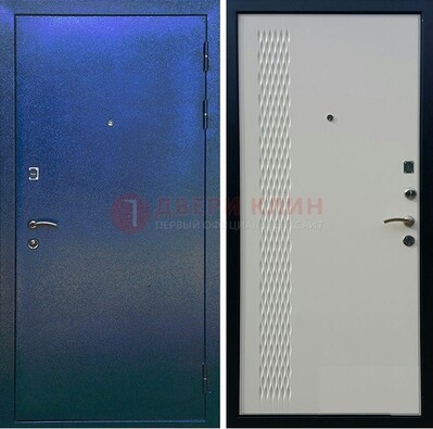 Синяя железная дверь с порошковым напылением ДП-49 в Красноармейске