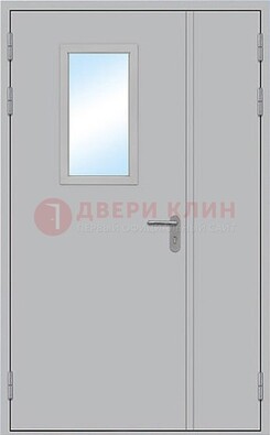 Белая входная противопожарная дверь со стеклянной вставкой ДПП-10 в Екатеринбурге