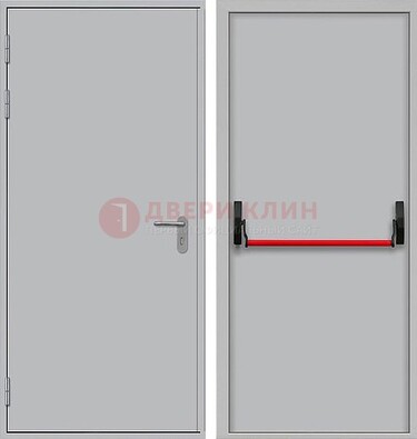 Белая металлическая противопожарная дверь с длинной ручкой ДПП-14 в Перми