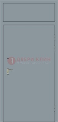 Серая техническая дверь ДПП-16 в Екатеринбурге