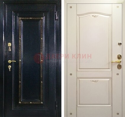 Парадная дверь с золотистым декором ДПР-3 в квартиру в Екатеринбурге