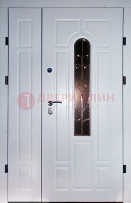 Входная дверь Винорит со стеклом в белом цвете ДСК-277 в Екатеринбурге