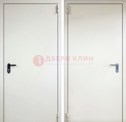 Белая железная противопожарная дверь ДТ-16 в Екатеринбурге