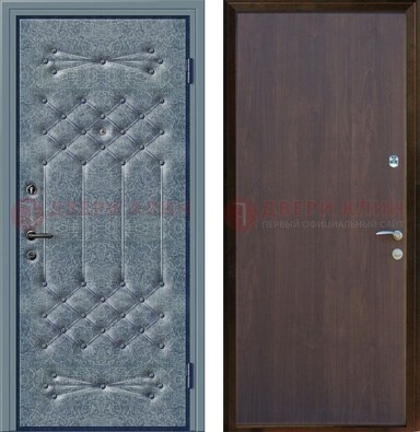 Серая металлическая дверь с винилискожей ДВ-35 в Екатеринбурге