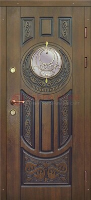 Одностворчатая входная дверь с виноритом и стеклом ДВТ-193 в Екатеринбурге