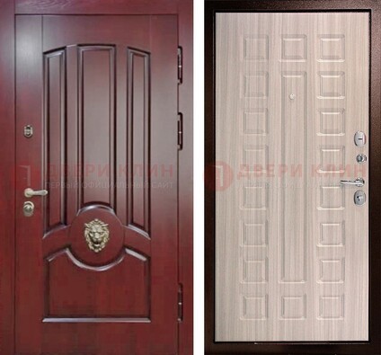 Темно-красная входная дверь с виноритом ДВТ-234 в Екатеринбурге