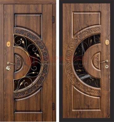 Металлическая дверь с виноритом и панелью Золотой Дуб ДВТ-71 в Екатеринбурге