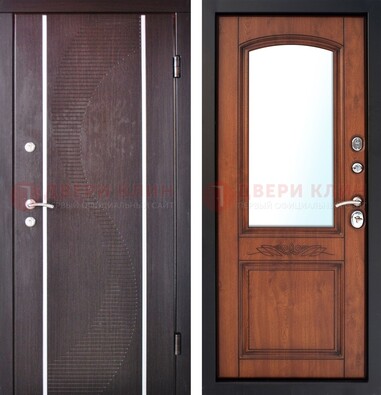 Входная дверь с МДФ и МДФ внутри с зеркалом ДЗ-88 в Екатеринбурге