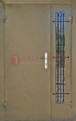Тамбурная дверь Порошок со стеклом и ковкой ПЛ-20 в Екатеринбурге